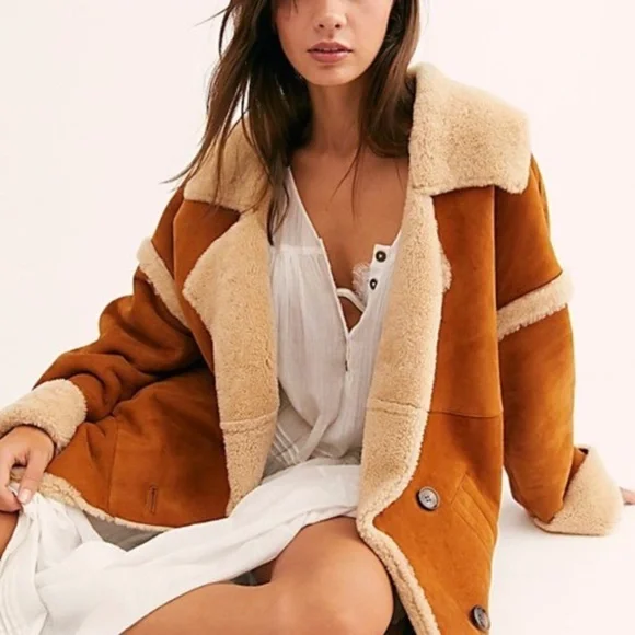 Free People Aspen Marshall suede shearling jacket - Picture 2 of 14